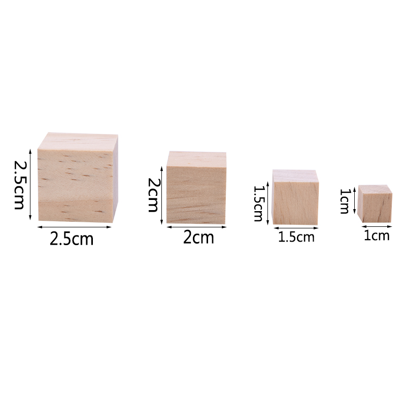 Tree Pine 1.5cm Unfinished Wood Crafts Wooden Square Blocks