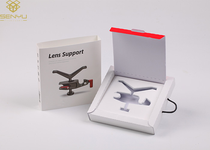 Environmental White Lens Support Paper Box Packaging For Camera Parts