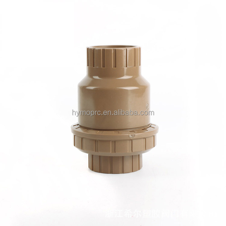 Plastic Valve 1 Inch Brown Color Vertical PVC Ball Check Valve with Pressure 1.0MPA