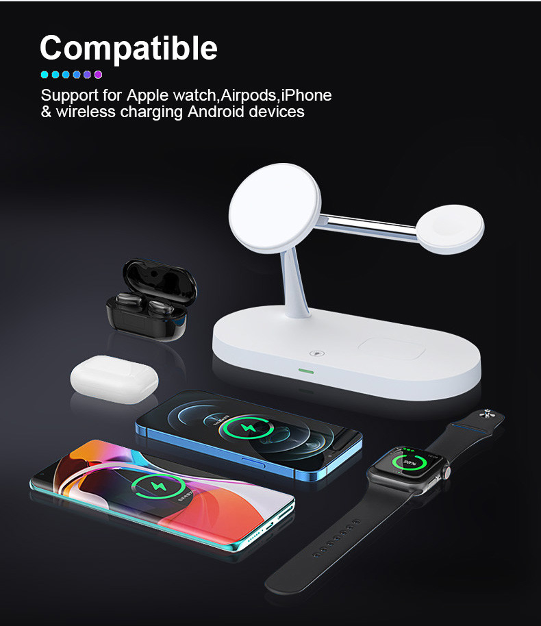 5-in-1 Wireless Charger With Night Light And Multiple Safe Protection