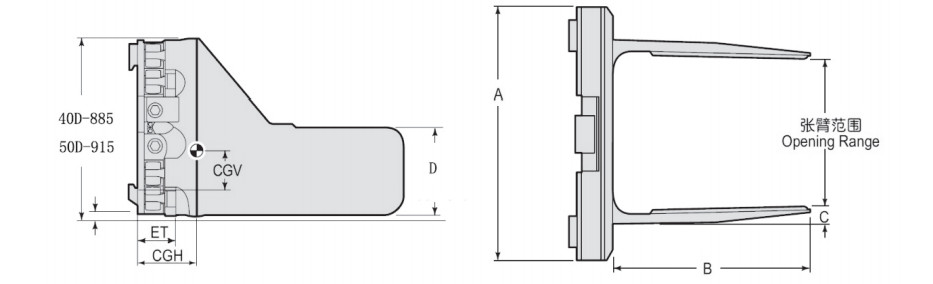 4t 5t Forklift Hay Bale Clamp Attachment