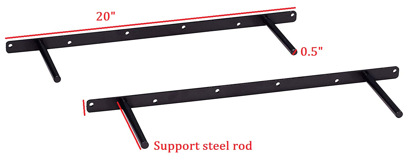 White Heavy Duty Steel Hidden Mantel Hardware for Long Floating Shelf and Mantel Support