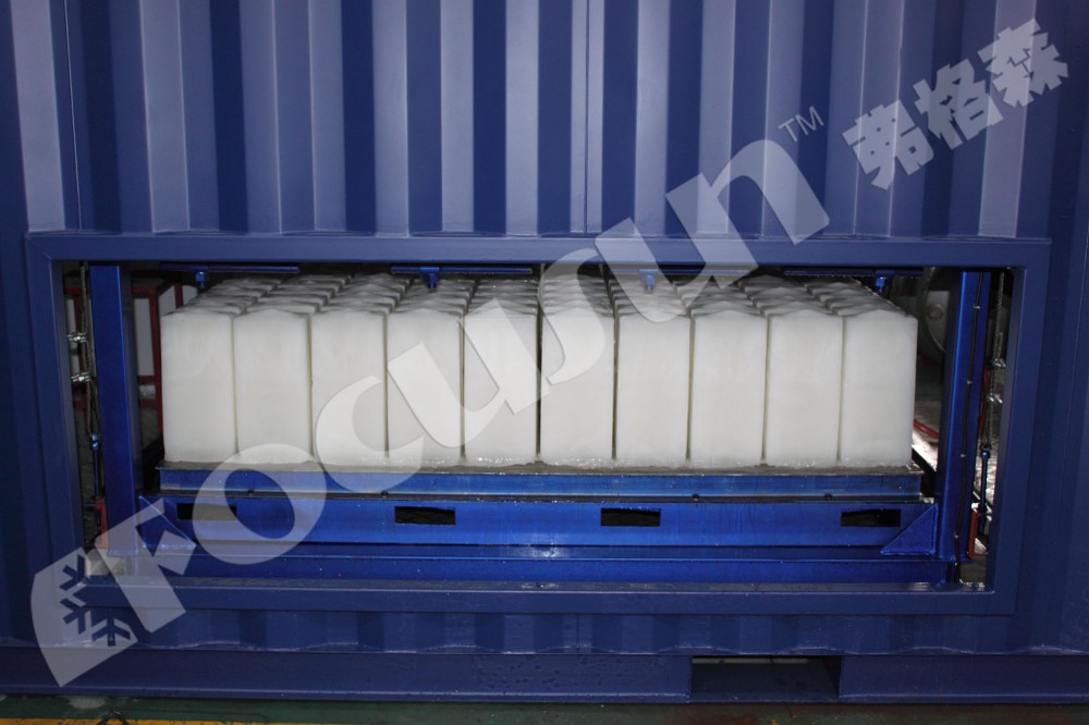 Frascold Compressor Used Air Cooling 1MT Solar Block Ice Making Machine for in Ghana