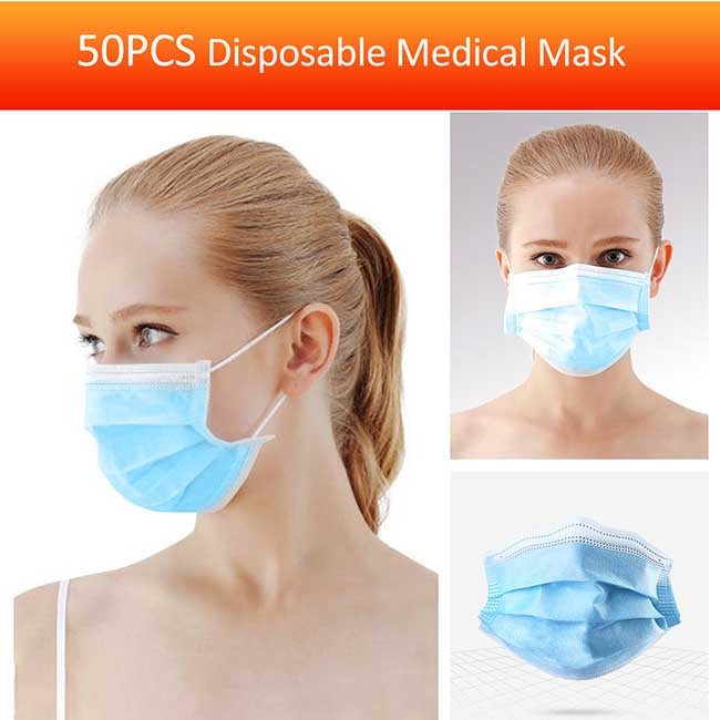 Non Woven Fabric 3 Ply Disposable Face Mask 3 Layers Against Catkin Pollen