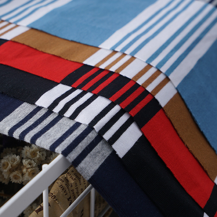 Soft Material Striped Cotton Fabric 185cm Width For Leisure Wear