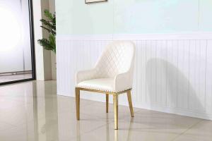 China Nordic Padded Dining Room Chairs SS Leather Negotiation Dining Room Lounge Chairs White wholesale