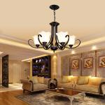 Rot Black iron chandeliers for farmhouse hotel lighting fixtures (WH-CI-94)