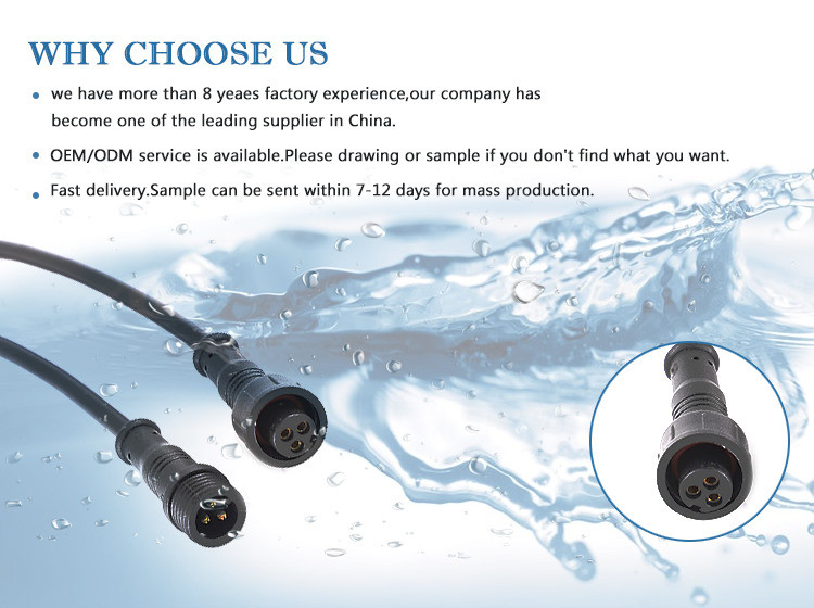 M11 Waterproof Male And Female LED Light Connector PVC Integrated Injection Molded Plug Low Frequency Round