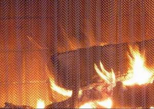 China Professional Metal Coil Drapery / Lightweight Mesh Curtain Fireplace Screen wholesale
