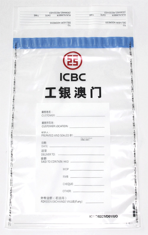 Customized Cash Tamper Evident Security Bags / Bank Deposit Bags