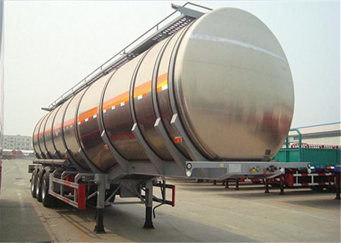 Aluminum Flammable Liquid Fuel Crude Oil Tanker Truck Trailer With Capacity Optional 43 -49 M3