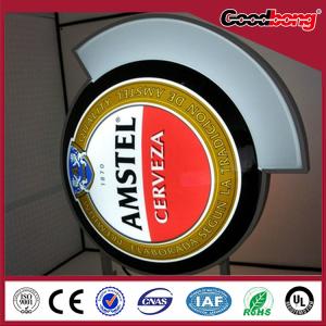 China New Advertising High quality round vacuum metal frame rotating sign wholesale