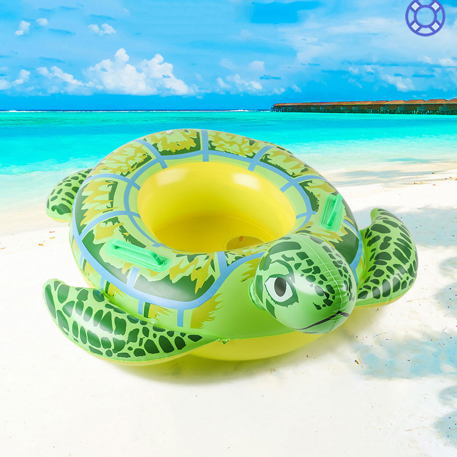 Unisex Cartoon Print Swimming Pool Float Ring Tubes for Kids Inflatable Swim Rings Beach Party Toys