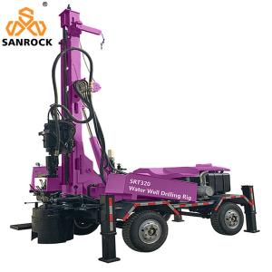 China Portable Water Drilling Machine Small Hydraulic Trailer Mounted Water Well Drilling Rig wholesale