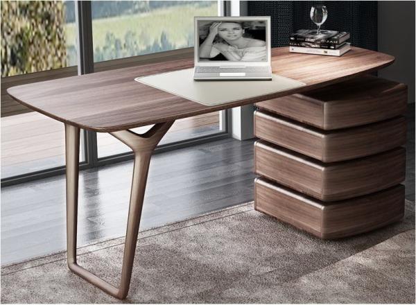 American Dark Walnut Wood Furniture Nordic design of Writing Desk Reading table