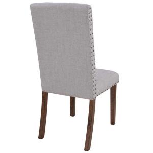China Wood Legs 17.72&quot; L Grey Dining Chairs Set Of 2 / Fabric Dining Room Chairs 27.56lbs wholesale