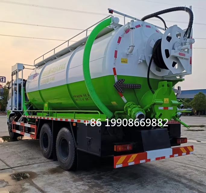 Dongfeng 6x4 Driver 20000L Sewage Suction Truck with Vacuum Pump for Sucking Waste Water Vacuum Sewer Tanker Suction Truck