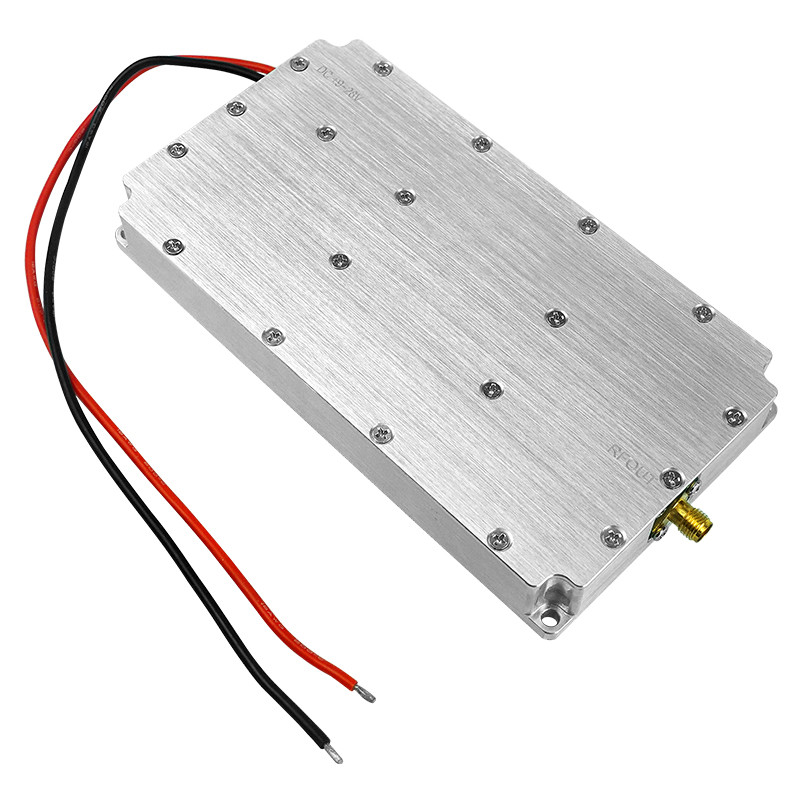 Silver Aluminium 50W Power Amplifier Module for RF Distance of 1.5-2 km and SMA Connector