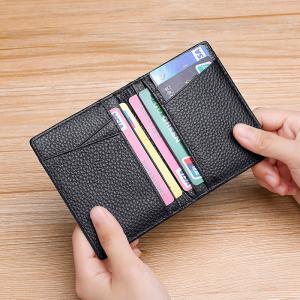China Rfid Blocking Genuine Leather Business Id License Card Holders Unisex Card Holder Wallets wholesale