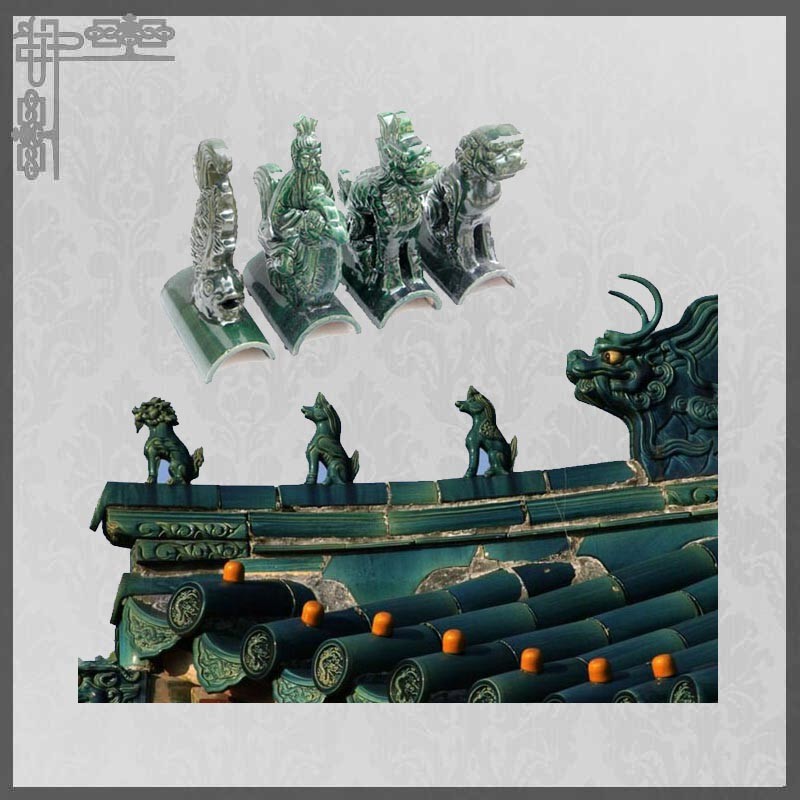 Antique Chinese Roof Ornaments Figures Decoration Temple Glazed Handmade