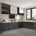 Modern Wooden Open Hotel Kitchen Cabinets Sets Quartz Counter