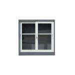 Waterproof Iron White 2 Tiers Glass Door Filing Cabinet
