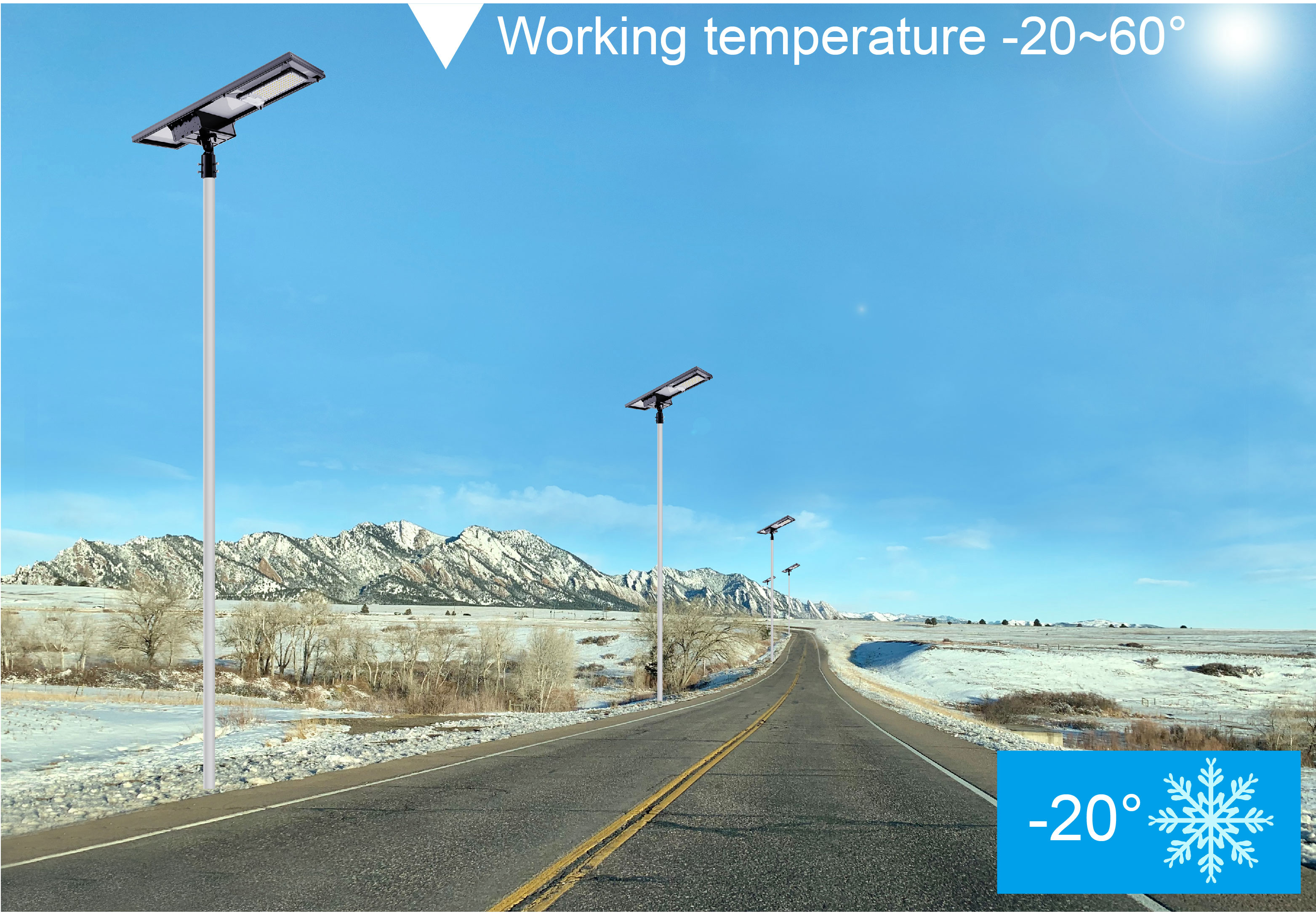 Outdoor Solar Street Lamp , Solar Light 60w Ip65 With LiFePO4 Battery