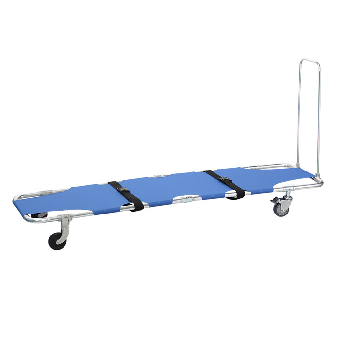 China Four Wheels Portable Aluminum Alloy Frame Folding Rescue Stretcher wholesale