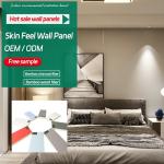 8 Mm Interior Decoration Bamboo Wood Fiber Wall Panel Fireproof Skin Feeling