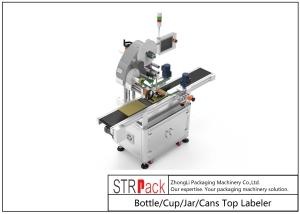China 300pcs/min Bottle Labeling Machine Cup / Jar / Cans Top Labeler on sale