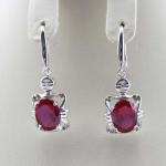 Fine Jewelry Rose Gold Plated Oval Pink Cubic Zirconia Dangle Earrings (PSJ06035