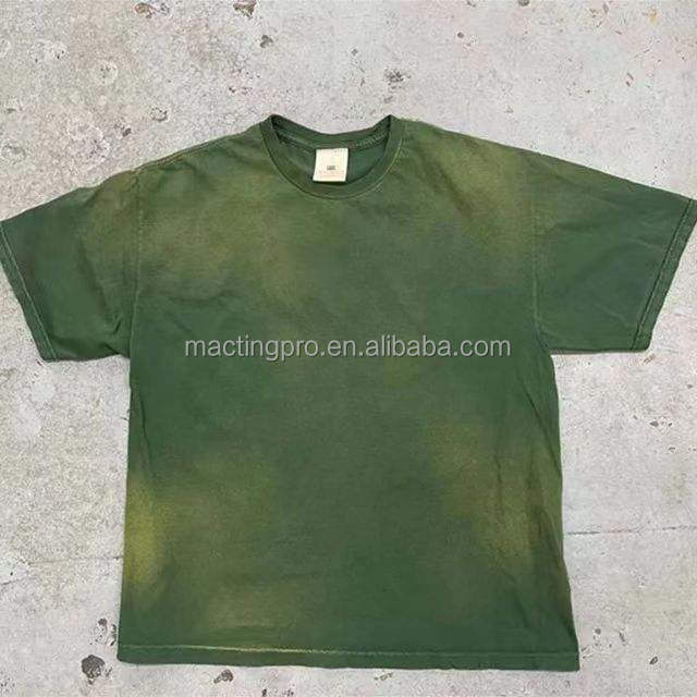 Custom Logo Heavyweight Hip Hop Style 300 Grams Acid Washed Oversized Distressed Tshirt