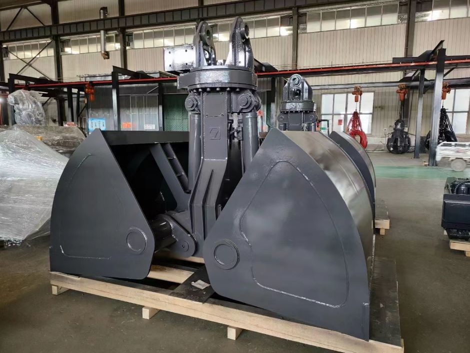 Excavator Hydraulic Rotating Grab , Excavator Clamshell Bucket Attachment