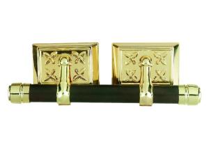 China Shining Gold Color Casket Accessories , Coffin Hardware Supplies With Metal Pipe / Hinge wholesale