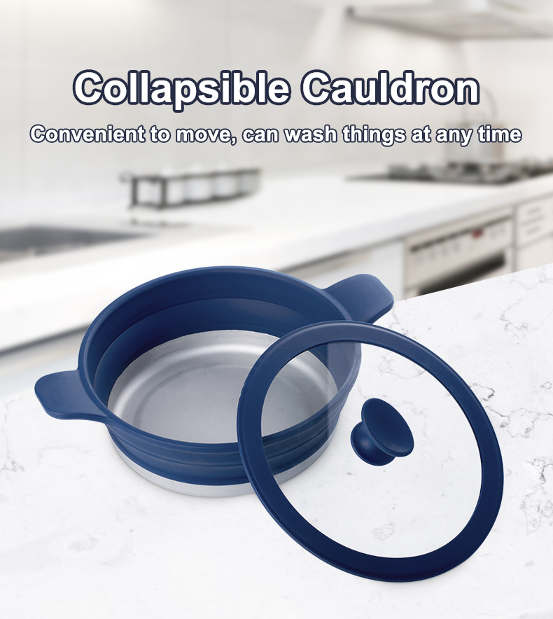 Customized Silicone Cooking Pot Collapsible Silicone Cookware Camping