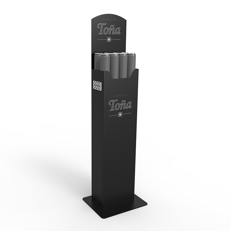 Customized Vintage Floorstanding beverage display stand beer can display rack for store