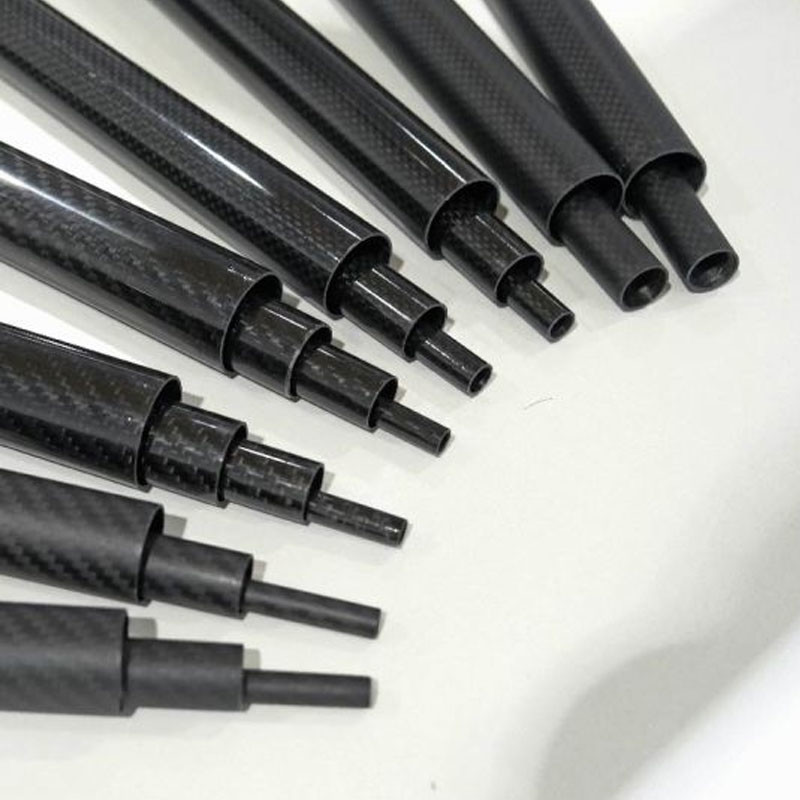 Extension Durable Multi-Sections 3K Carbon Fiber Telescopic Tube / Telescopic Pole