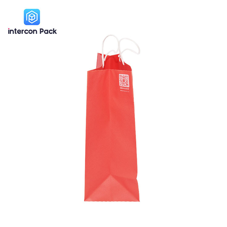 Matt Lamination Kraft Paper Shopping Bags Custom Orange Portable Reusable