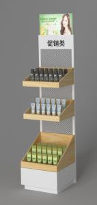 China Vertical Wood Cosmetic Display Showcase , Modern Cosmetic Store Shelf wholesale