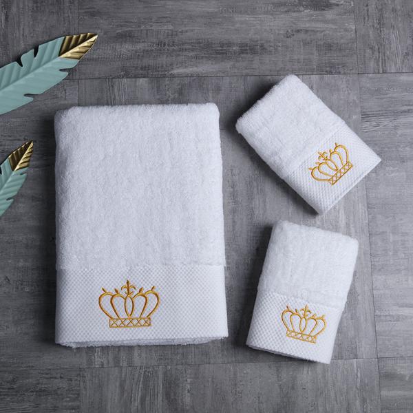 Hotel and Household Pure Cotton Towels with Custom Logo in White Color Scheme