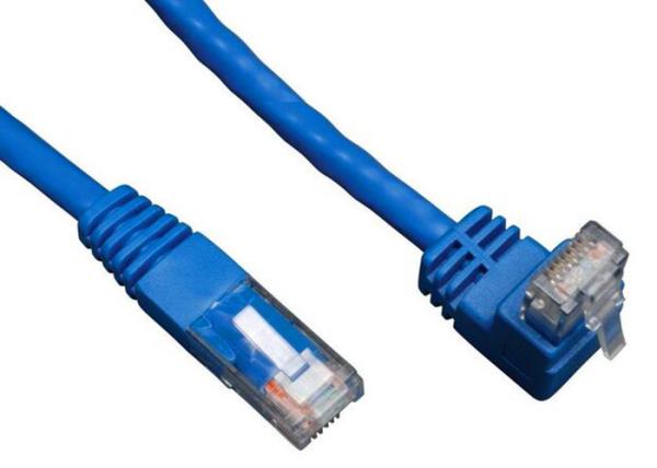 90 Degree RJ45 Angled Cat 6 Network Cable ABS Plug Material For Telecom