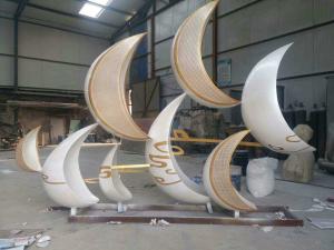 China Hot sales Stainless steel sculpture with laser cutting, metal sculpture with painting wholesale