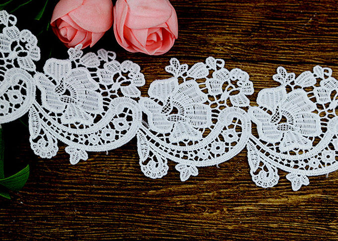 Floral Guipure Water Soluble Lace Trims With Heavy Embroidery For Dresses Ribbon