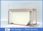 Matte Black Wood Stain Steel Jewellery Counter Display With Lights