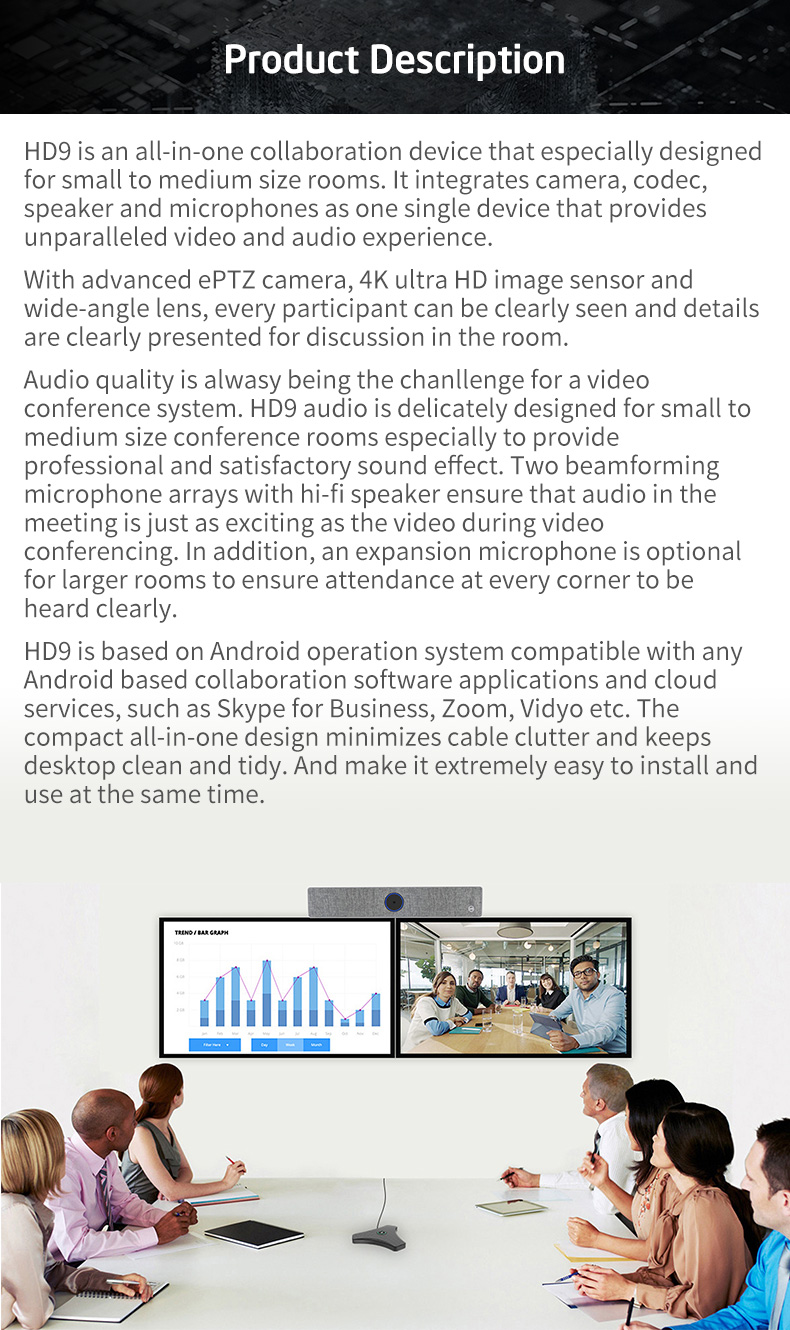 2pcs/lot Android All-in-one 4K Camera with Microphone and Speaker HD camera for Zoom and Skype Video Conferencing