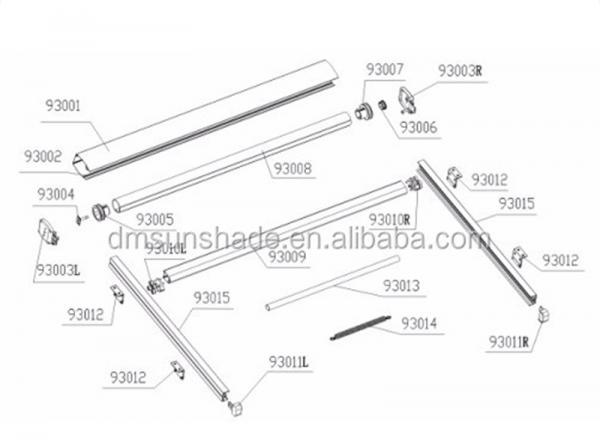 Polyester Acrylic Retractable Roof Awning Electrict Conservatory Awning