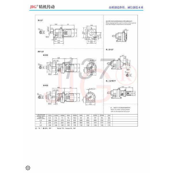 R Series Rigid Helical Gear Reducer Tooth Flank Helical Gear Units
