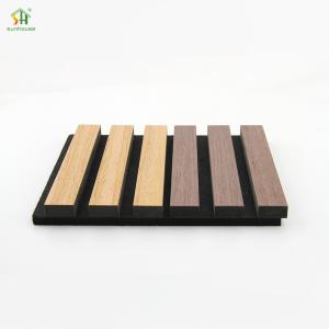 China Natural Oak Polyester Acoustic Wall Board Interior Decor Slat Soundproof Wall Panels For Indoor wholesale