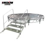 750kg/Sqm Mobile Portable Glass Stage Decoration Round For Wedding