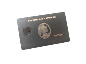 China Big Chip Hole Frosted Laser Engrave Matt Black Metal Cards wholesale